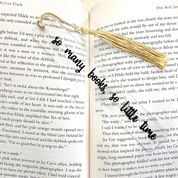 So Many Books So Little Time Quote Clear Acrylic Custom Bookmark