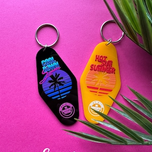 Retro Synthwave Summer Key Tags
