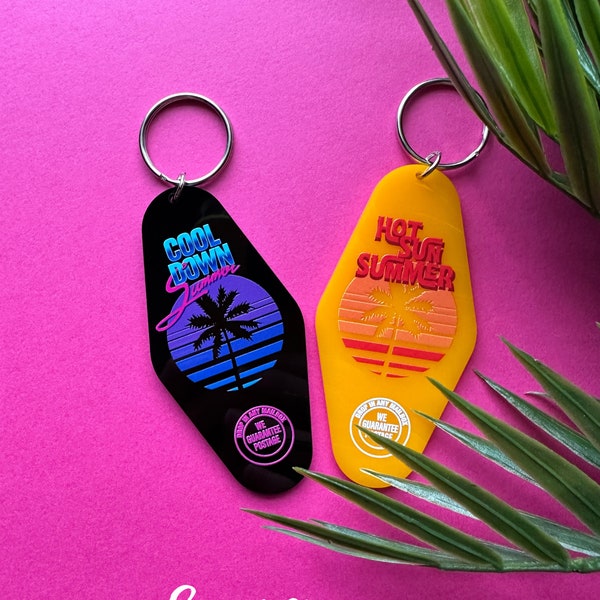 Retro Synthwave Summer Key Tags