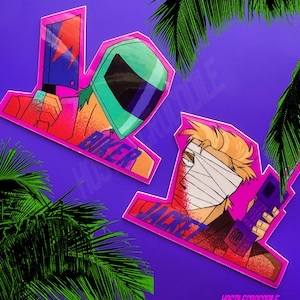 Jacket and Biker Stickers