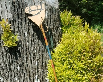 Antique All Wood Hobby / Stick Horse with Wheels