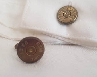 Vintage Brass Remington 33 Caliber Bullet Shell Cufflinks