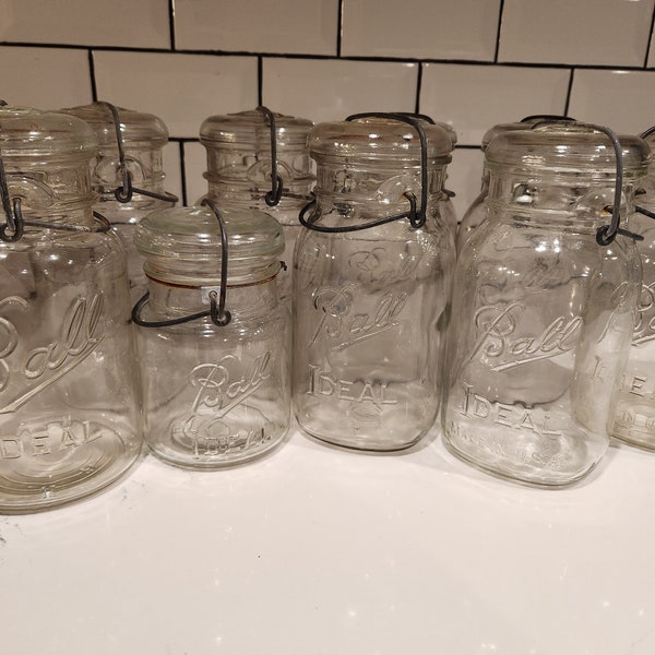 Antique Ball Ideal Wire Bail Mason Jars - Sold Each