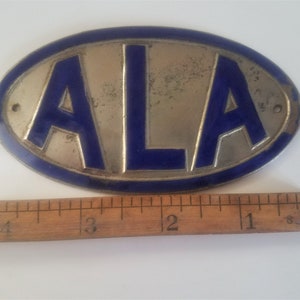 Vintage ALA Enamel Radiator Emblem