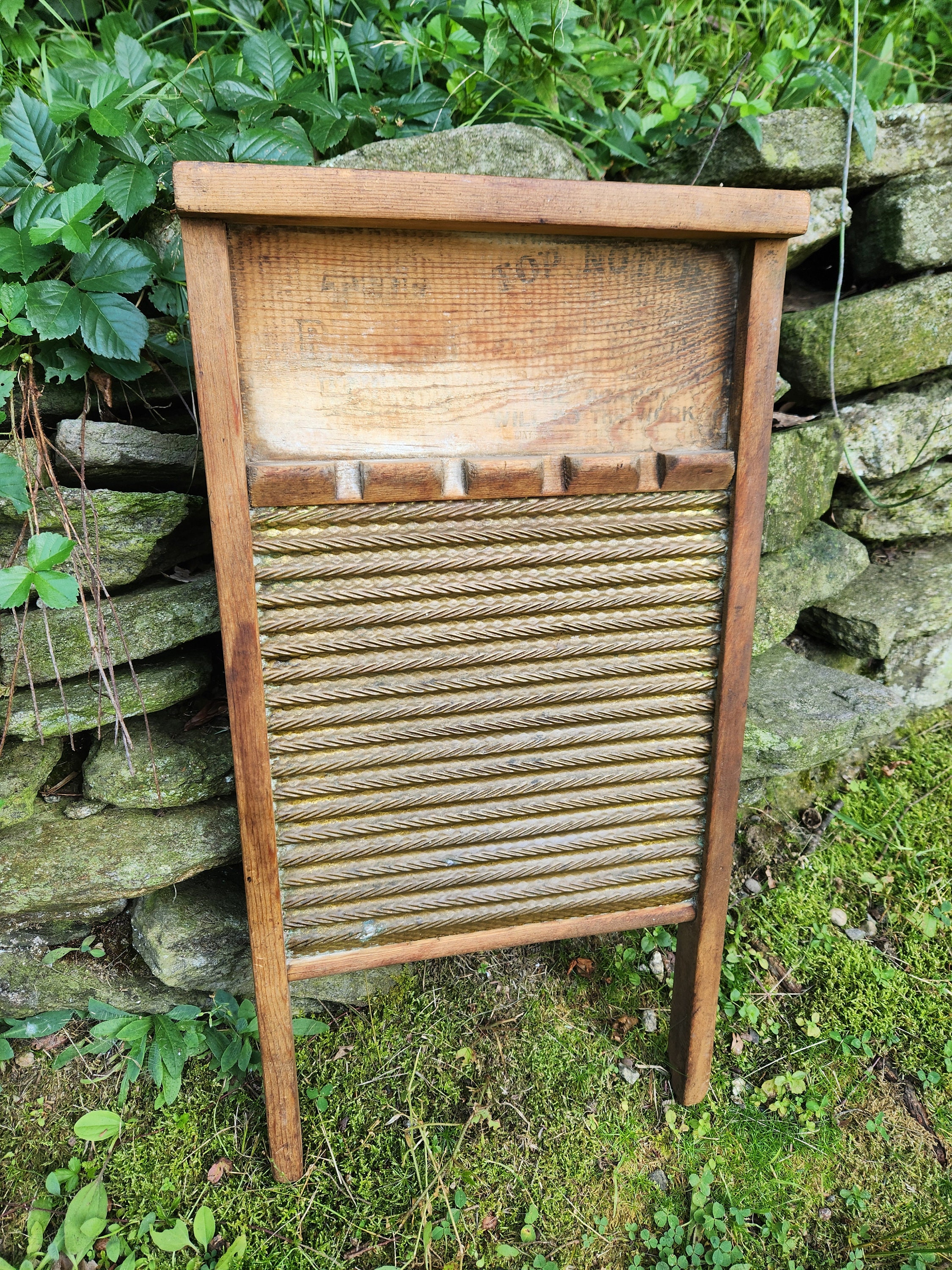 Antique National Washboard Co. #801 Wood and Brass Washboard - Etsy