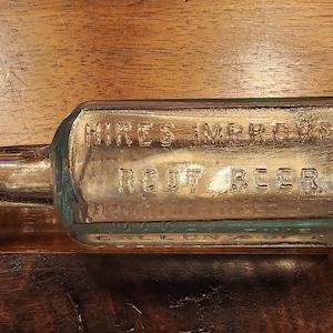 Antique Aqua Blue Apothecary Bottle - Hires Improved Root Beer, Philadelphia PA