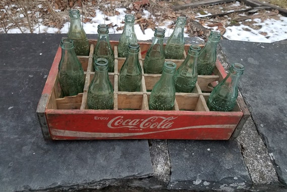 Vintage Red Wooden Coca Cola Crate or Genuine Vintage New England