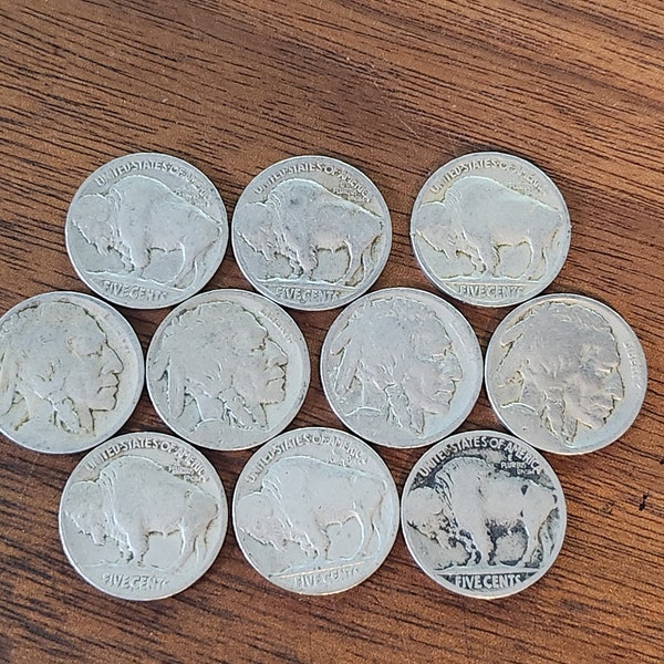 Vintage Indian Head Buffalo Nickels with NO DATE - Sold in Pairs for art, jewelry or Collection