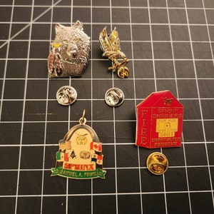 Lot of 4 Enamel Shriners Jewelry - 3 Pins and 1 Pendant