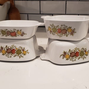 Vintage Corning Ware "Spice of Life" Pattern Small Casserole Dishes P-43-B - Set of 4