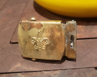 Vintage Boy Scouts of America Solid Brass Belt Buckle - BSA - Made in USA