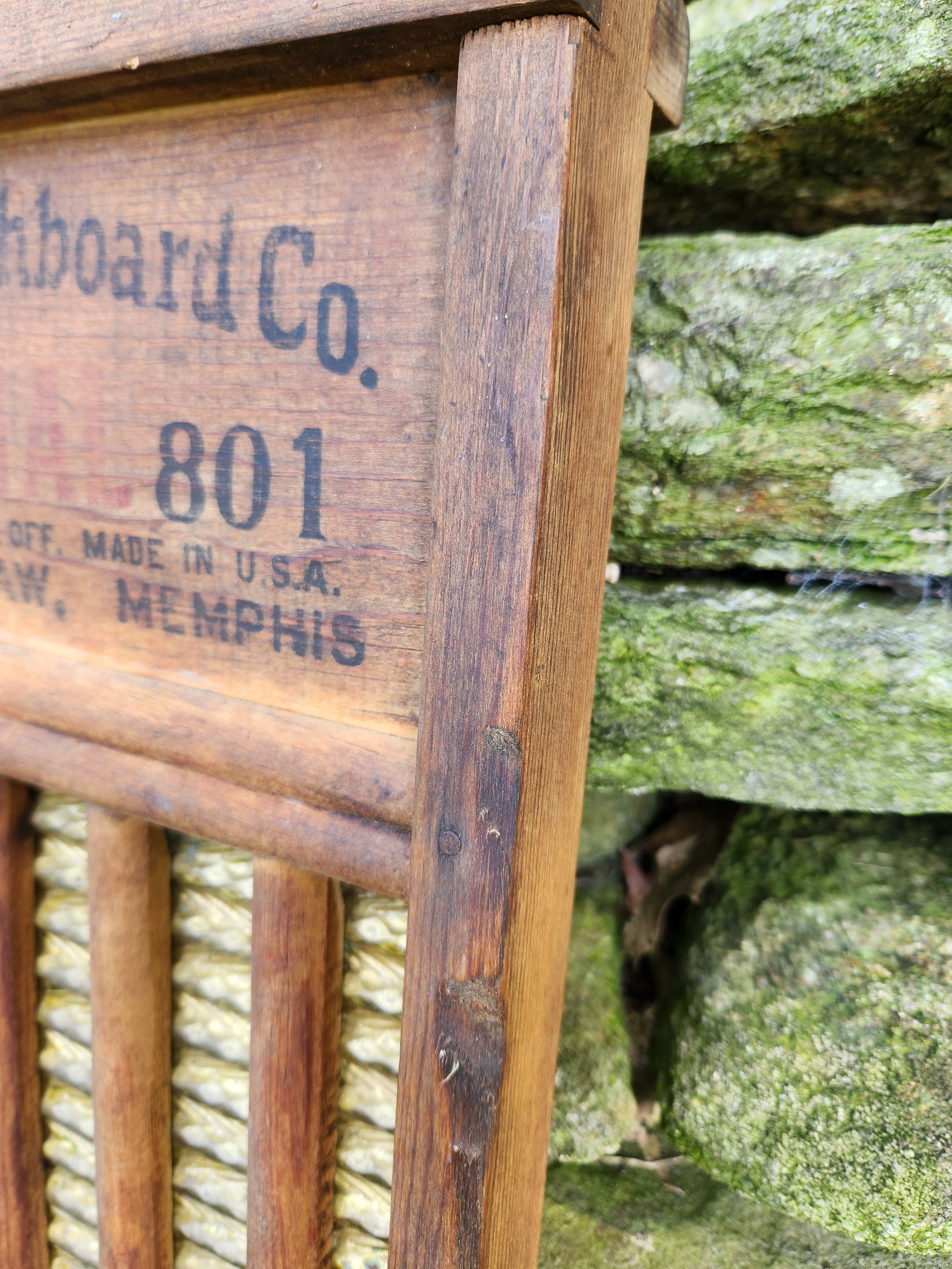 Antique National Washboard Co. #801 Wood and Brass Washboard - Etsy