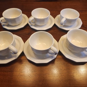 Vintage Pfaltzgraff Heritage White Coffee / Tea Cup and Saucer 2 Piece Set - Sold Each