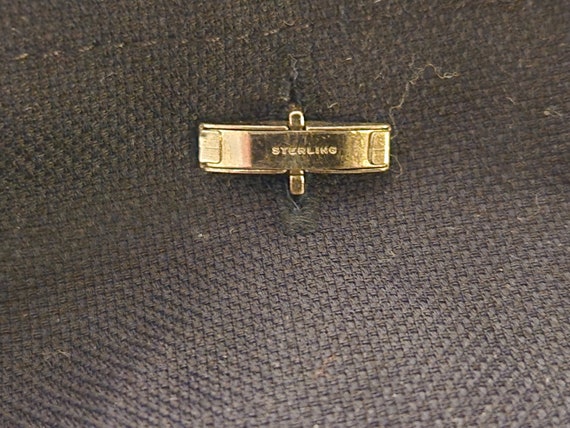 Vintage Rectangular Etched Sterling Cuff Links - image 5