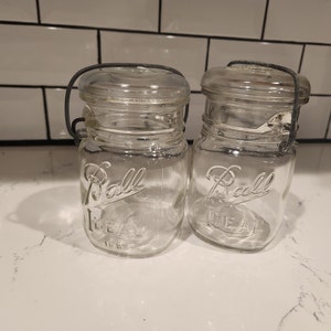 Antique 16 Ounce Ball Ideal Wire Bail Mason Jars - Sold Each