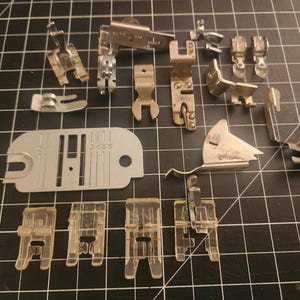Lot of 16 Vintage Sewing Machine Feet and Accessories - Salvaged from a Tailor&#39;s Professional Machine