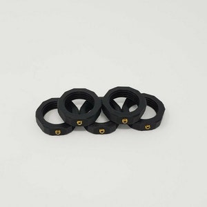 5 Lee/RCBS/Hornady/Redding Plastic Reloading Die Locking Rings Black with brass screw