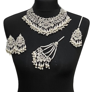 Pakistani jewelry , indian jewelry , Pakistani wedding jewelry , Pakistani , indian necklace , indian wedding jewelry , silver jewelry