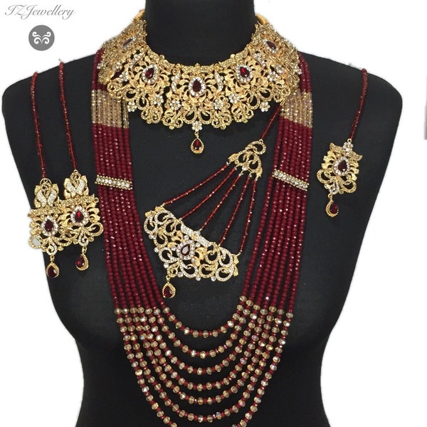 Pakistani jewelry , indian jewelry, Pakistani bridal jewelry , Pakistani jewellery , indian bridal jewelry , maroon jewelry , bridal jewelry