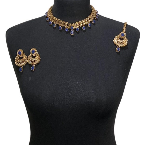 Pakistani jewellery , Navy blue jewellery, wedding jewellery , Pakistani jewelry , indian jewelry ,  jewelry , Indian jewellery, navy blue