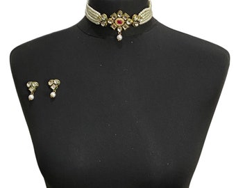 Elegant Pakistani choker , Pakistani choker , indian choker , Pakistani jewelry , indian jewelry , pearl jewelry , Pakistani jewellery