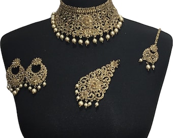 Pakistaanse sieraden, Indiase sieraden, Pakistaanse bruidssieraden, Pakistaanse sieraden, Indiase bruidssieraden, gouden sieraden, gouden sieraden