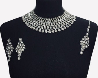 Pakistani jewelry , indian jewelry , Pakistani wedding jewelry , Pakistani jewellery, diamonte jewelry, wedding jewelry , silver jewelry