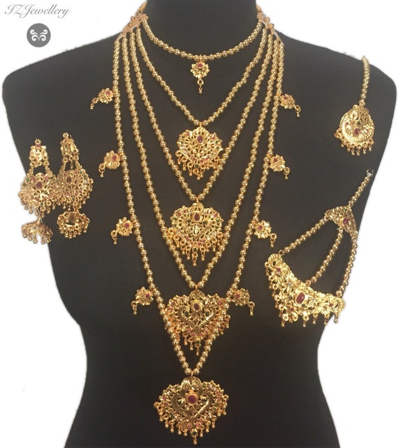 pakistani gold necklace set