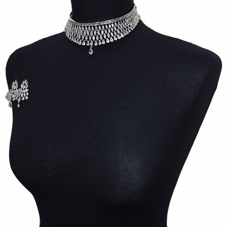 American Diamond Necklace Pakistani Necklace Cubic Etsy