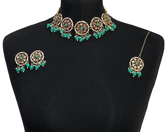 Mint Green Kundan Choker Set - Indian Wedding Jewelry