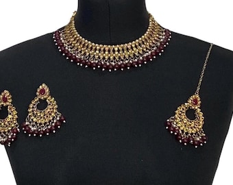 Bollywood indiano placcato argento etnico AD ZIRCONI GIOIELLI Bollywood indiano placcato argento etnico AD ZIRCONI GIOIELLI