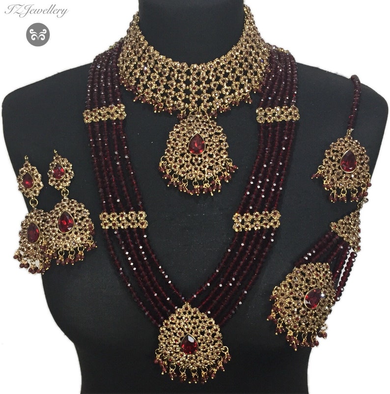 maroon jewelry Pakistani jewelry indian jewelry Pakistani bridal jewelry indian bridal jewelry Pakistani jewellery gold jewelry