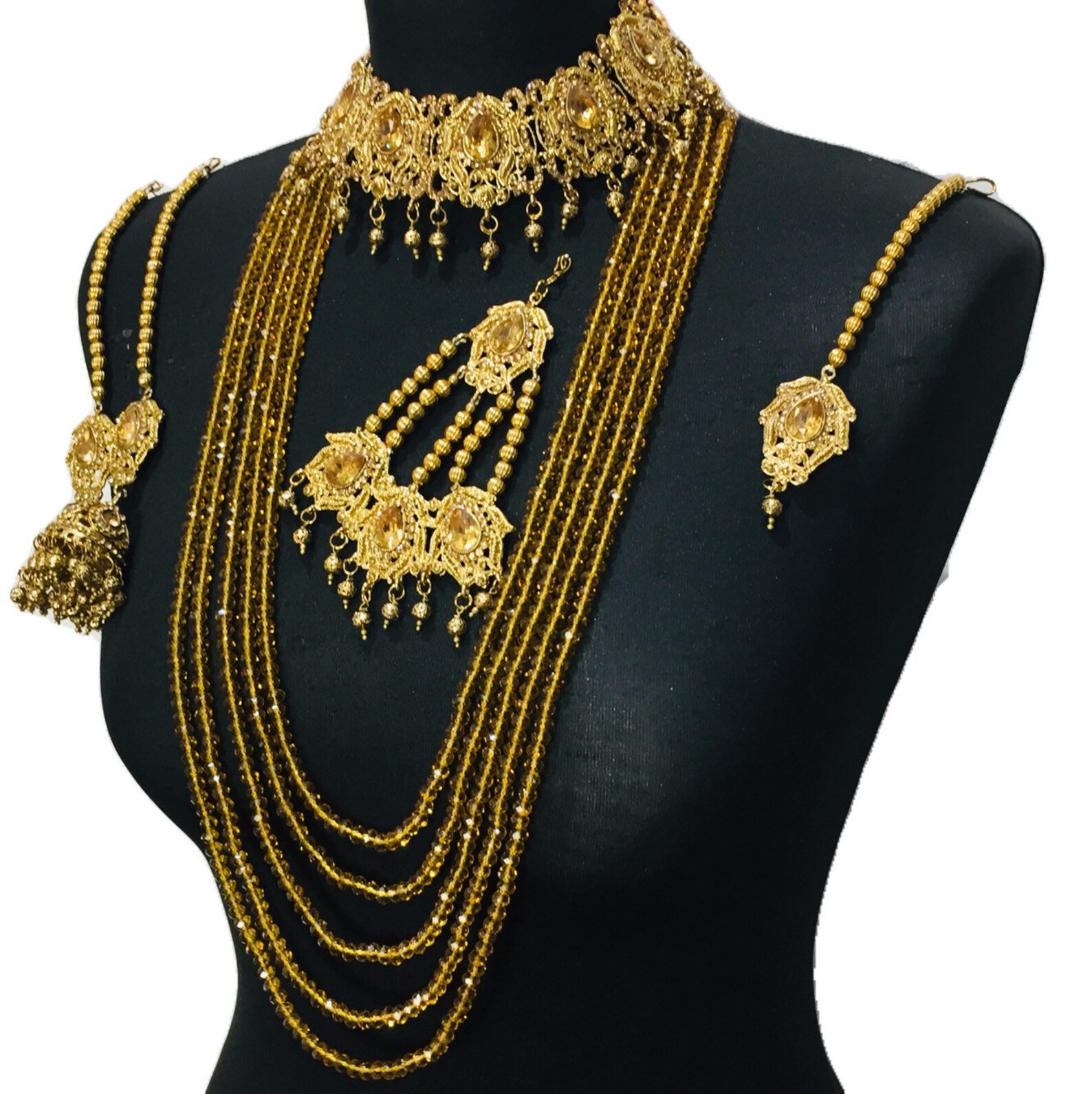 Gold Pakistani bridal jewelry indian bridal jewelry Etsy