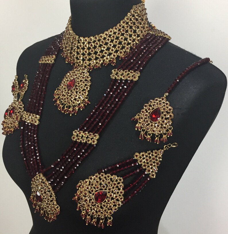 maroon jewelry Pakistani jewelry indian jewelry Pakistani bridal jewelry indian bridal jewelry Pakistani jewellery gold jewelry
