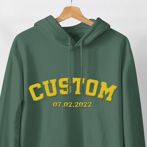 Custom Embroidered Hoodies, Custom Embroidered Pullover, Add Your Text Hoodie, Personalized Embroidery Hoodies, Customized Embroidery Hoodie