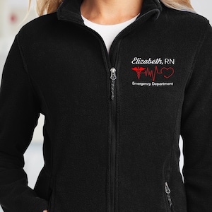 Personalized Embroidered Medical Assistant Jacket, Custom Nurse Fleece Jacket, Nurse Ladies Jacket, Registered Nurse Jacket (L217)