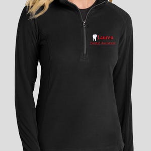 Custom Embroidered Dental Assistant Jacket, Personalized Dental Assistant Half Zip Jacket, Embroidery Mini Tooth Jacket, Hygienist L224