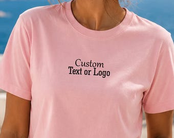 Custom Boxy Tee, Personalized Cotton Shirt, Add Your Text or Logo