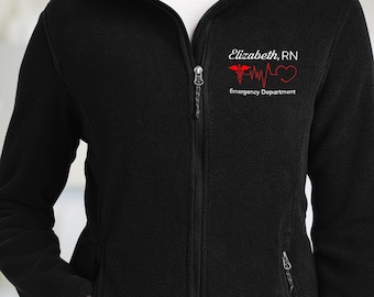 Personalized Embroidered Medical Assistant Jacket, Custom Nurse Fleece Jacket, Nurse Ladies Jacket, Registered Nurse Jacket (L217)