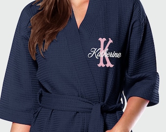 Monogrammed Bride Waffle Robe, Embroidered Spa Robe, Bridal Shower Gift