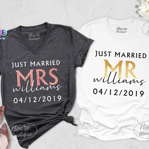Mr and Mrs Just Married Shirt, Mr and Mrs Shirts For Honeymoon, Just Married Shirts For Couples, Mr and Mrs Shirt, Couples Honeymoon Shirts image 3