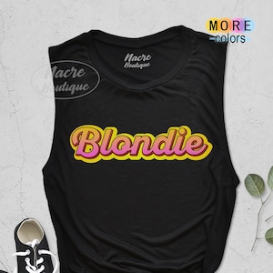 Blondie Tank Top, 70s Retro Blondie Racerback, Blondie Tanks, Blondie Will Anything Happen Tee, Womens Graphic Tanks, Blondie Tshirt