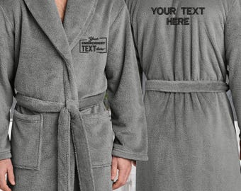 Custom Embroidered Plush Robe, Personalized Monogrammed Bathrobe, Embroidery Cozy Fleece Spa Robes