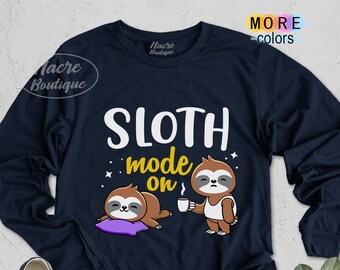 CERTONGCXTS Teen Sloth Donut ComfortSoft Long Sleeve T-Shirt