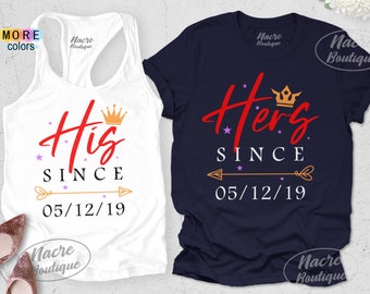 His and Hers Shirts, Couples Matching T-Shirt, Together Since Shirts, Wedding Anniversary Shirts, Wedding Anniversary Gift For Couple