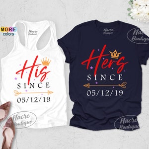 His and Hers Shirts, Couples Matching T-Shirt, Together Since Shirts, Wedding Anniversary Shirts, Wedding Anniversary Gift For Couple