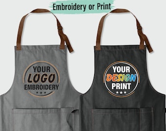 Custom Print Apron, Custom Embroidered Apron, Custom Logo Apron, Custom Text Apron, Personalize Apron, Custom Apron Men, Custom Apron Women