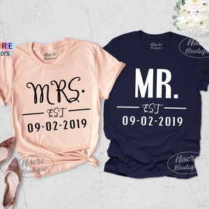 Mr and Mrs, Mr and Mrs shirts, Honeymoon Shirts, Mrs and Mr, Mr and Mrs Shirts, Newlywed Shirts, Just Married, Wedding Shirts