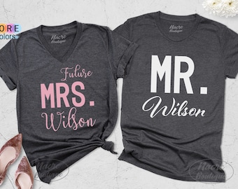 Mr Mrs Shirts, Future Mrs Shirts, Engagement Shirts, Fiance Shirt, Couple Shirts, Bridal Shirt, New Wife Shirt, Custom Couple Shirts