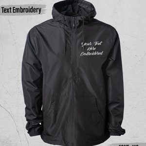 Custom Monogram Quarter Zip Pullover Jacket, Personalized Half Zip Windbreaker Jacket, Lightweight Hooded Quarter Zip Windbreaker EXP54LWP